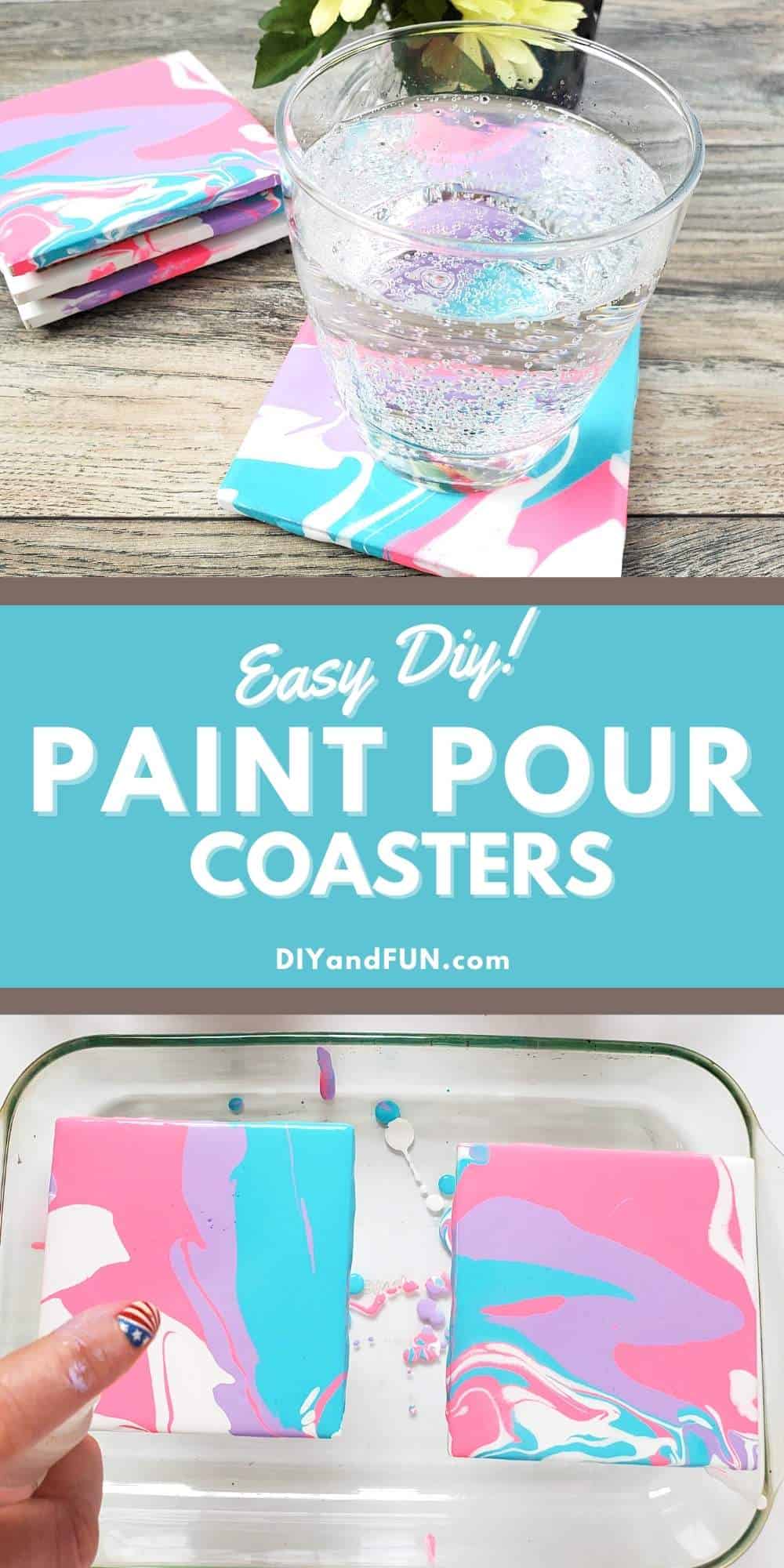 Easy Paint Pour Coaster Project