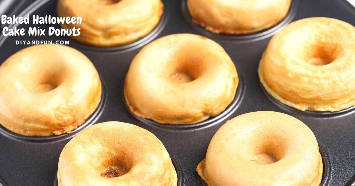 Baked Halloween Cake Mix Donuts