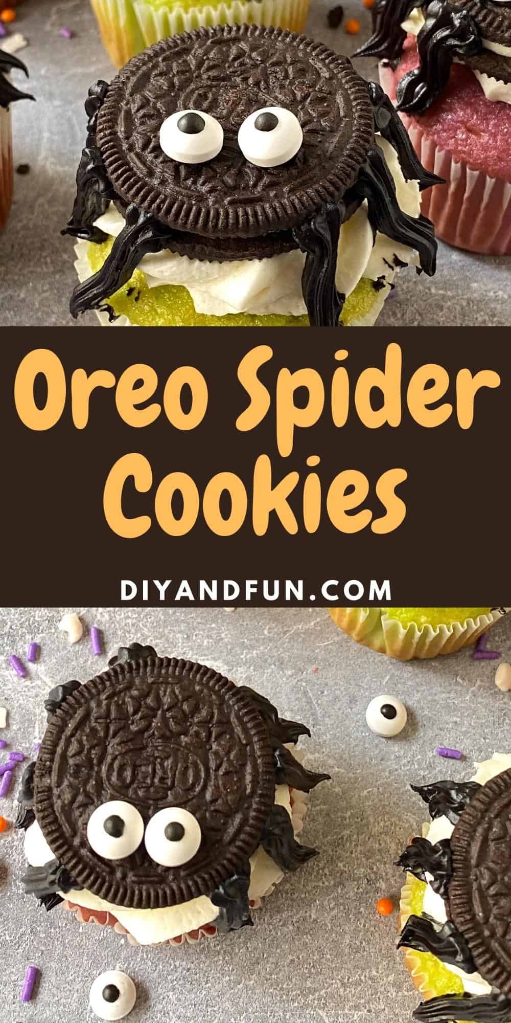 Oreo Spider Cookie Cupcakes