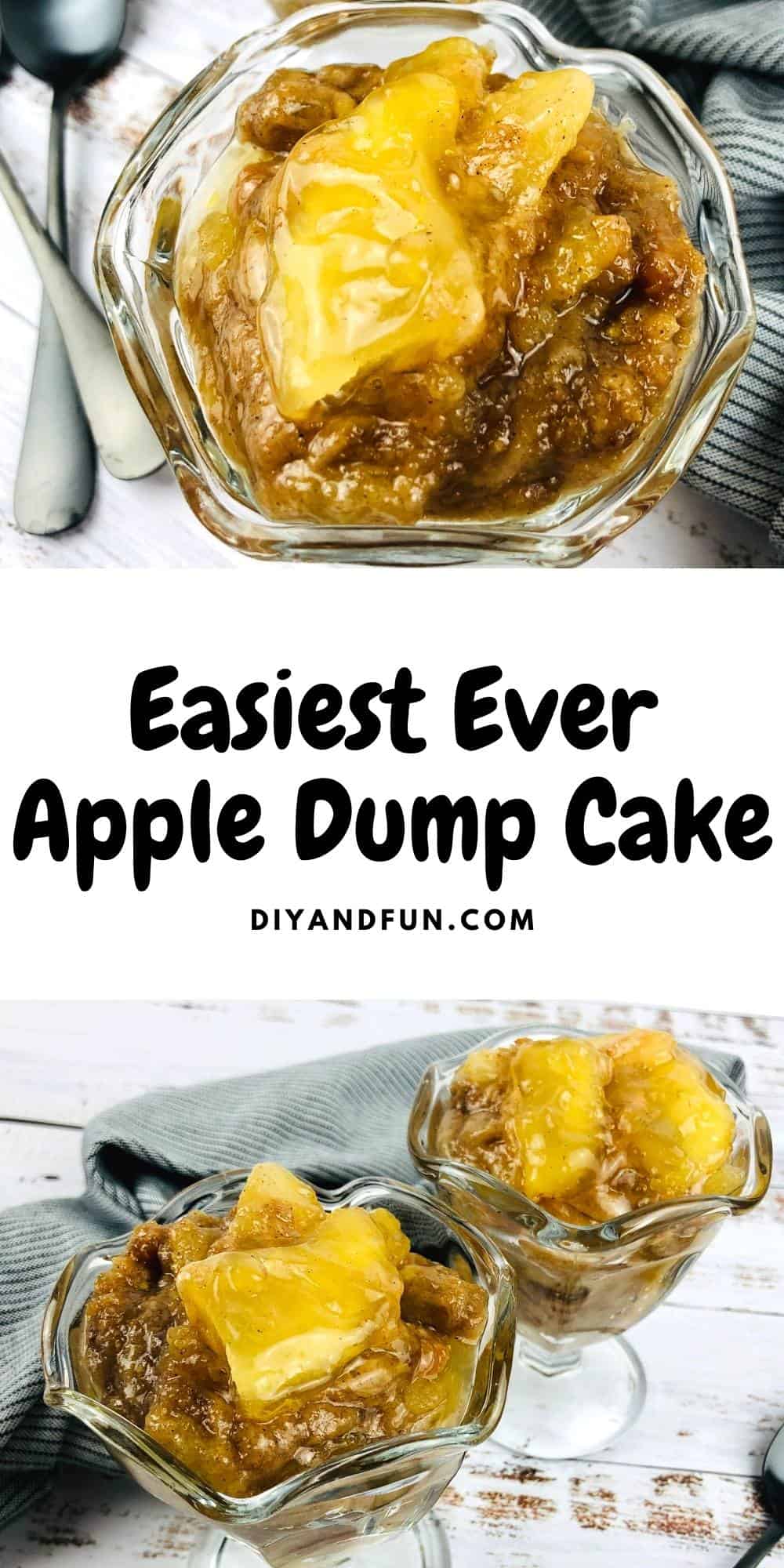Easiest Ever Apple Dump Cake, a simple and delicious fall inspired dessert recipe that tastes like caramel apple pie.