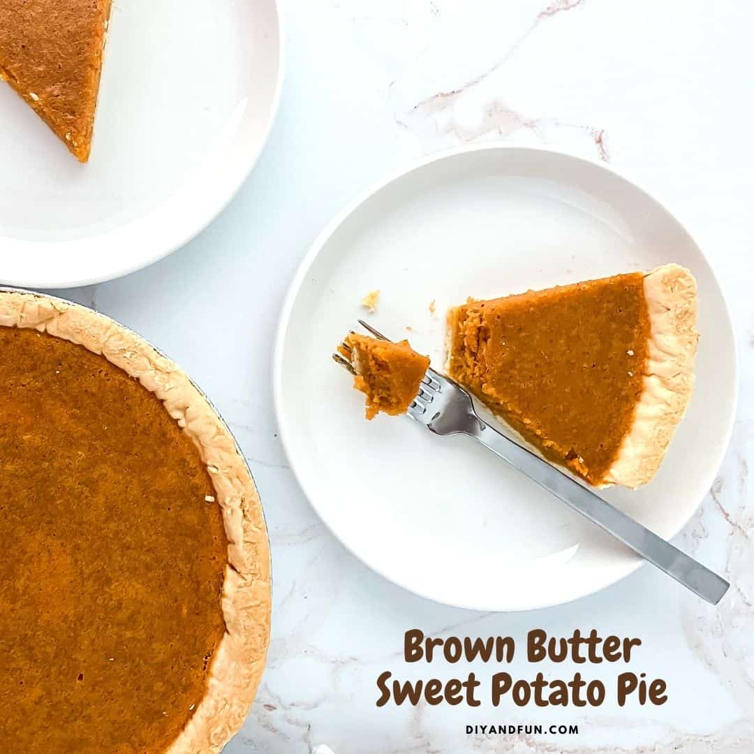 Brown Butter Sweet Potato Pie Recipe, based on a southern favorite, this tasty dessert recipe is perfect for Thanksgiving and Christmas.
