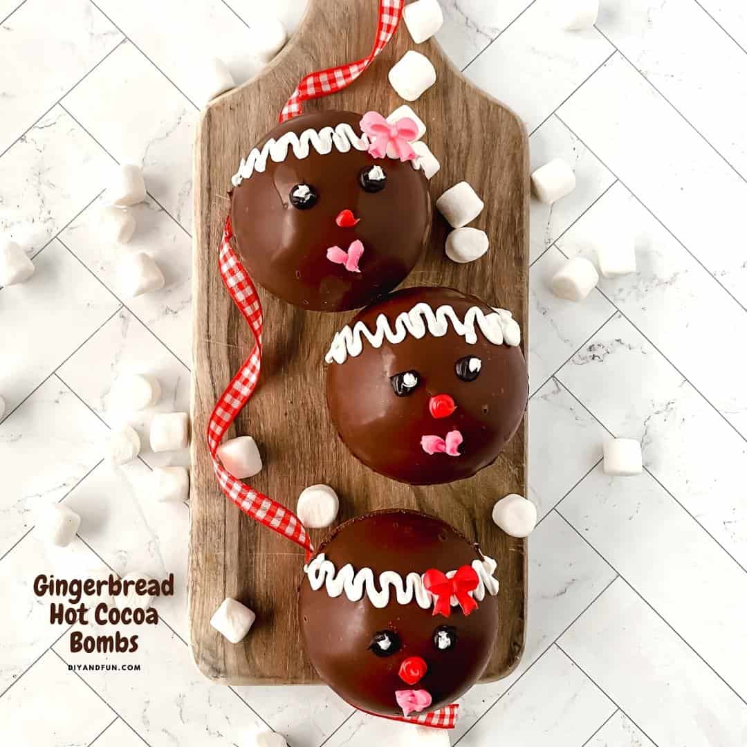 Gingerbread Hot Cocoa Bombs, everything you need to add to warm water to make the perfect chocolaty warm beverage!