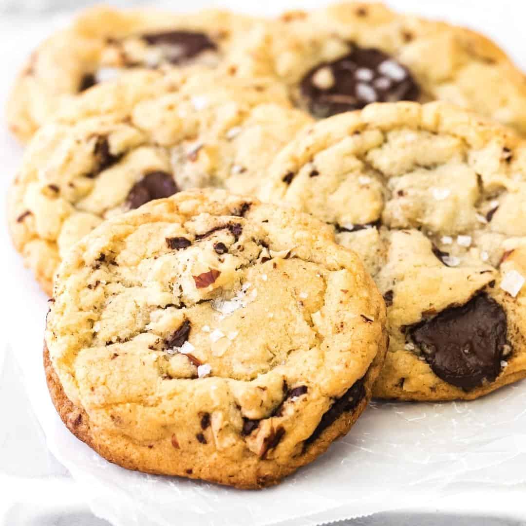 Chocolate Chip Hazelnut Cookies, A tasty homemade cookie recipe featuring chocolate chips and chunks with hazelnuts.