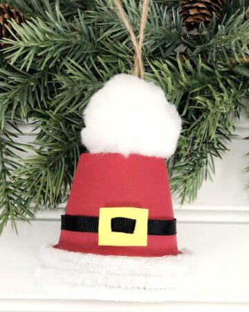 Clay Pot Santa Hat Ornament