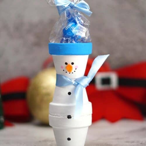 Adorable Clay Pot Snowman DIY