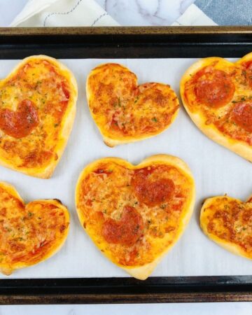 Mini Heart Shaped Pizzas