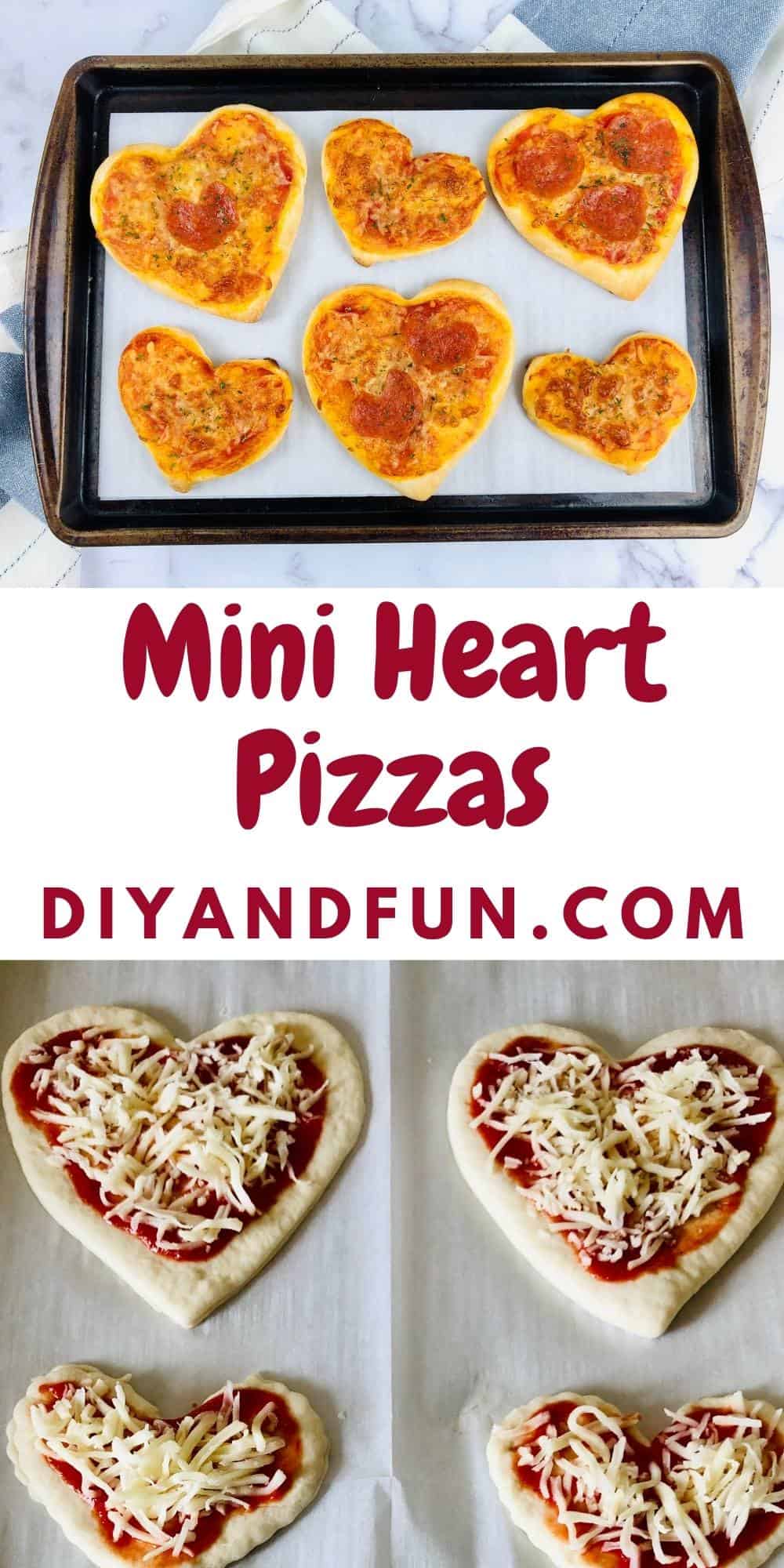 Mini Heart Shaped Pizzas, a really simple recipe idea for making a Valentines Day or romantic pizza. Low carb option.