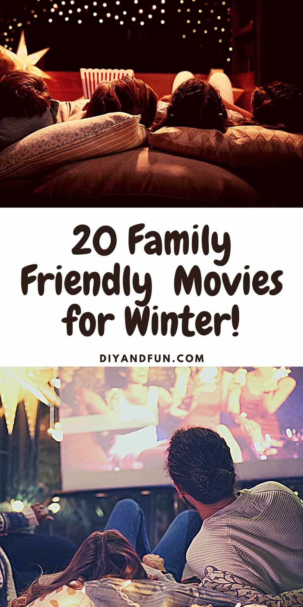 20 Family Friendly Movies for Winter, a simple listing of what makes a good family movie. Movies featured are from holidays to spring season.