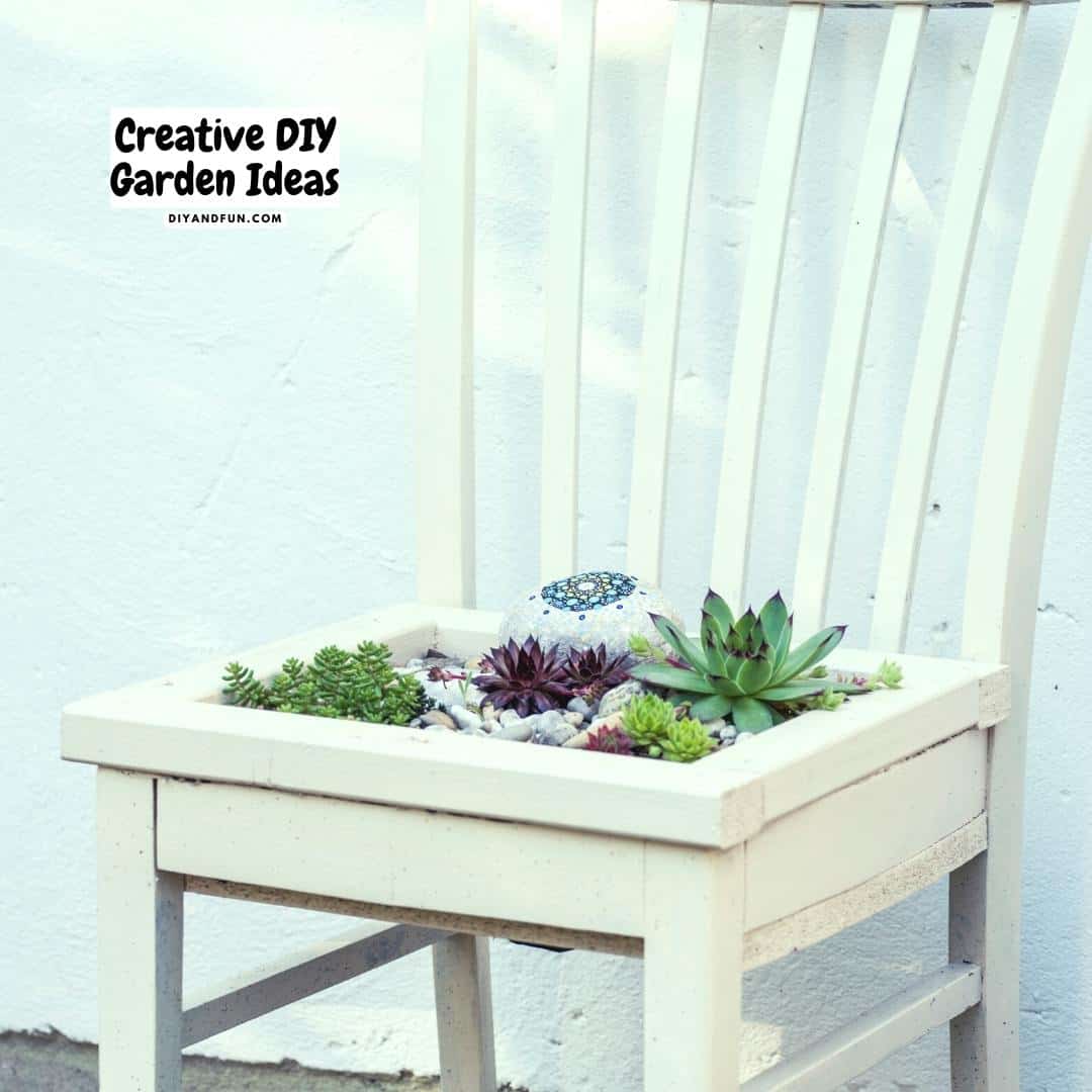 Creative DIY Garden Ideas, easy and frugal ideas for making your backyard garden even better using recycled or upcycled items.