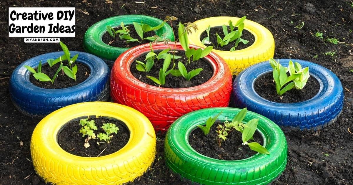 Creative DIY Garden Ideas, easy and frugal ideas for making your backyard garden even better using recycled or upcycled items.