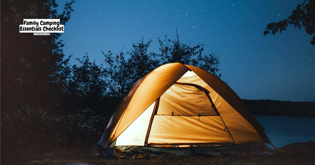 Family Camping Essentials Checklist, an essential listing of most everything that you should not forget when camping as a family.