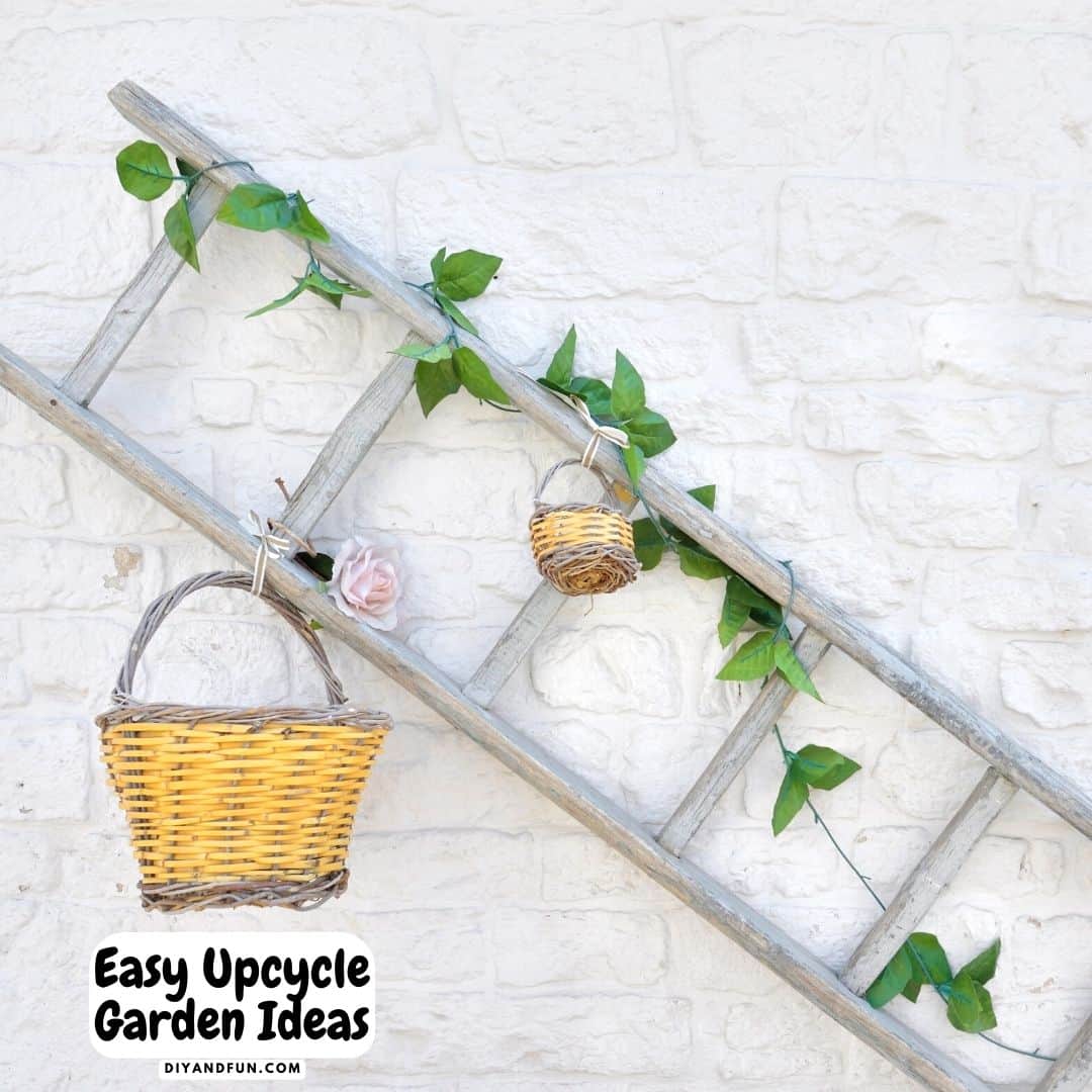 Easy DIY Upcycle Garden Ideas, inspirational ways to turn used, preloved, and common items into fun and beautiful yard décor.