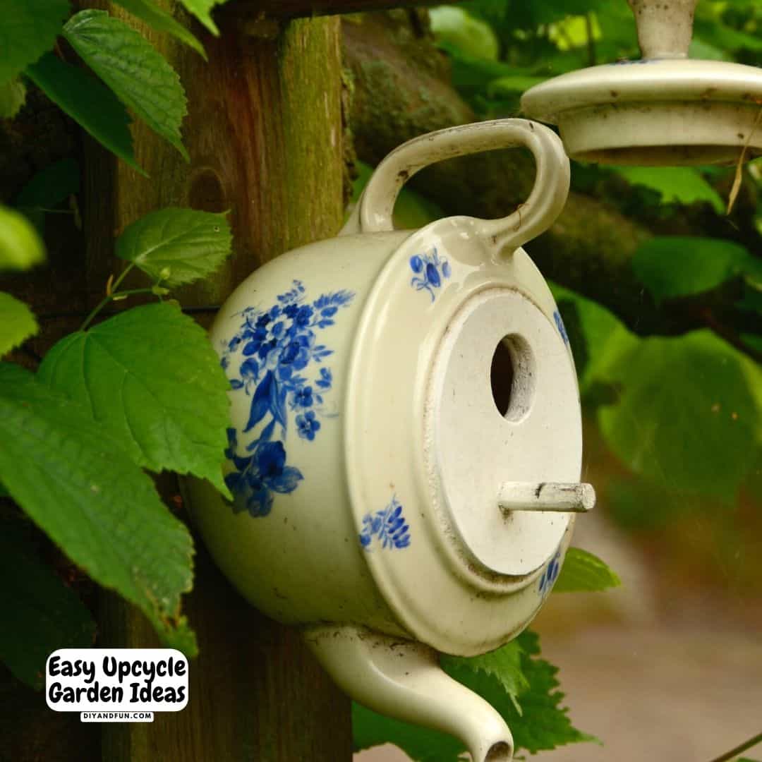 Easy DIY Upcycle Garden Ideas, inspirational ways to turn used, preloved, and common items into fun and beautiful yard décor.