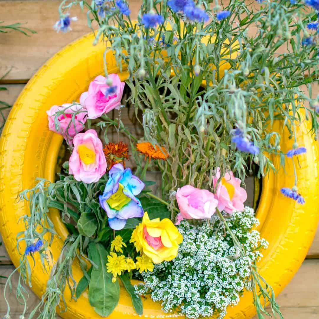 Easy DIY Upcycle Garden Ideas, inspirational ways to turn used, preloved, and common items into fun and beautiful yard décor.