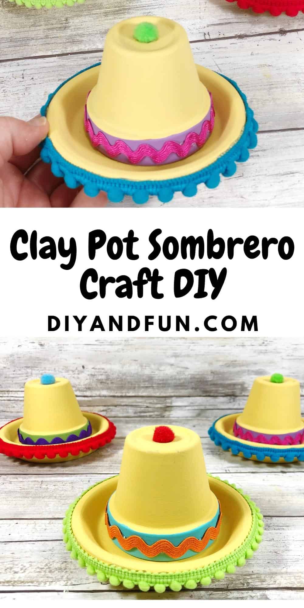 Clay Pot Sombrero Craft DIY, a simple homemade project for turning a terracotta clay pot into a hat for decor or garden use.