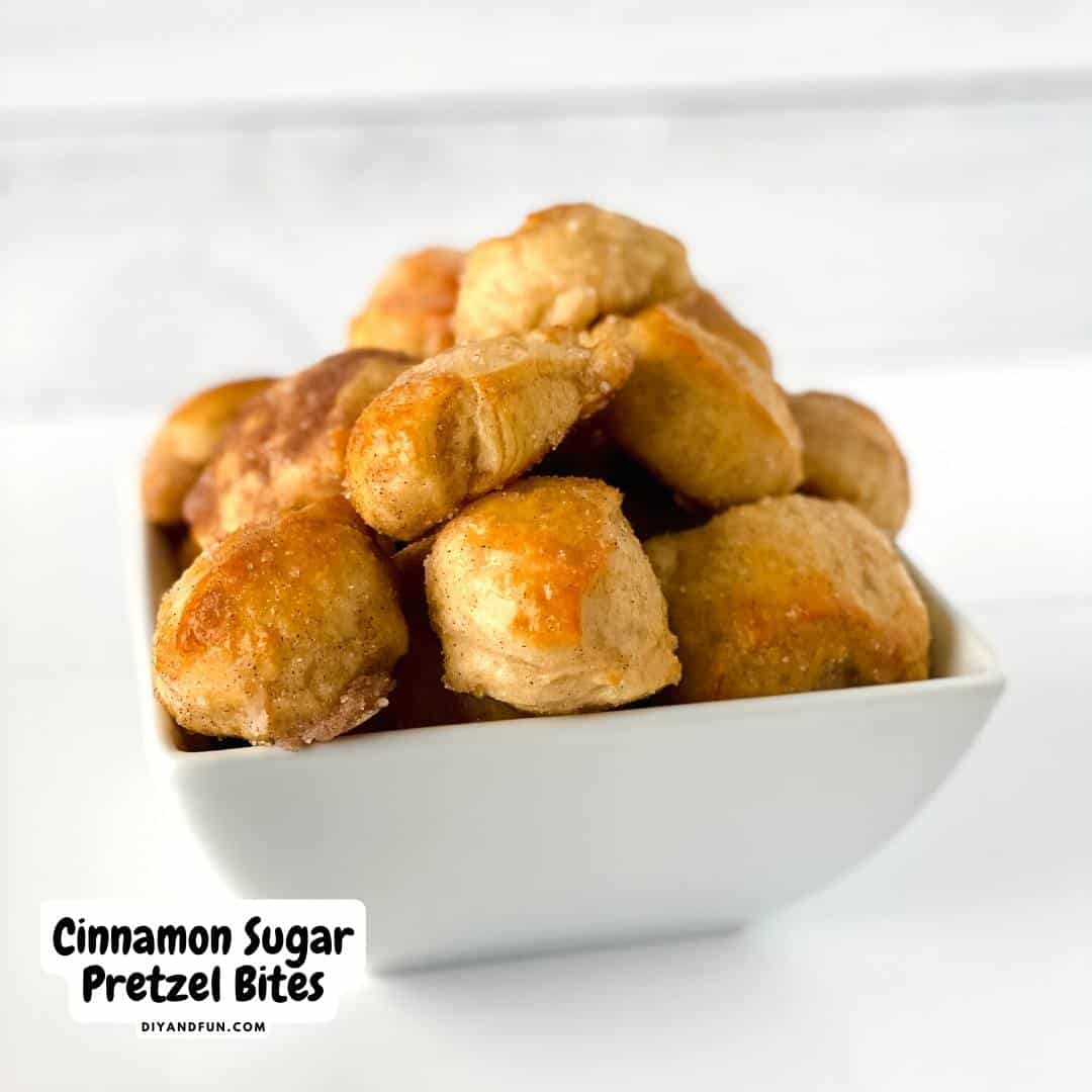 Baked Cinnamon Sugar Pretzel Bites, a simple and tasty snack idea using refrigerated dough to make quick and easy pretzel treats.