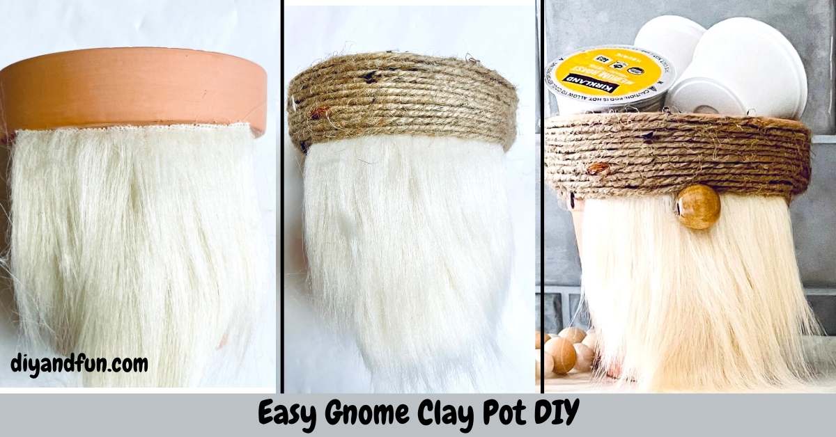 Easy Gnome Clay Pot DIY, dollar store craft, a simple DIY dollar store craft idea for turning a clay pot into a cute Gnome.