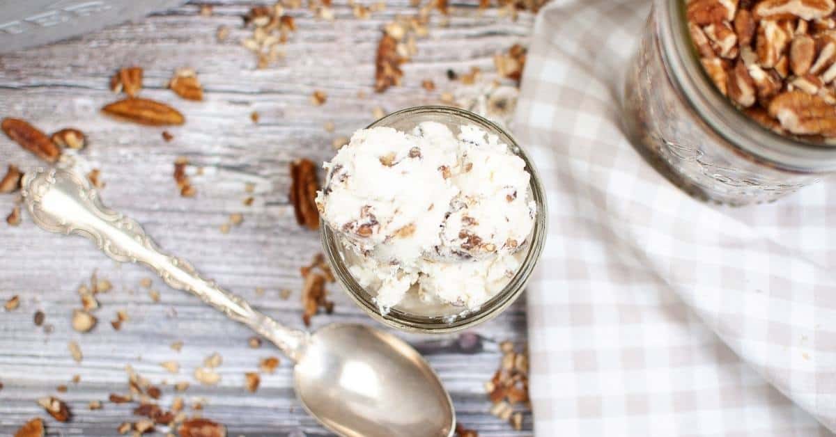 No Churn Buttercream Ice Cream, a delicious six ingredient frozen dessert recipe that is made without an ice cream machine.