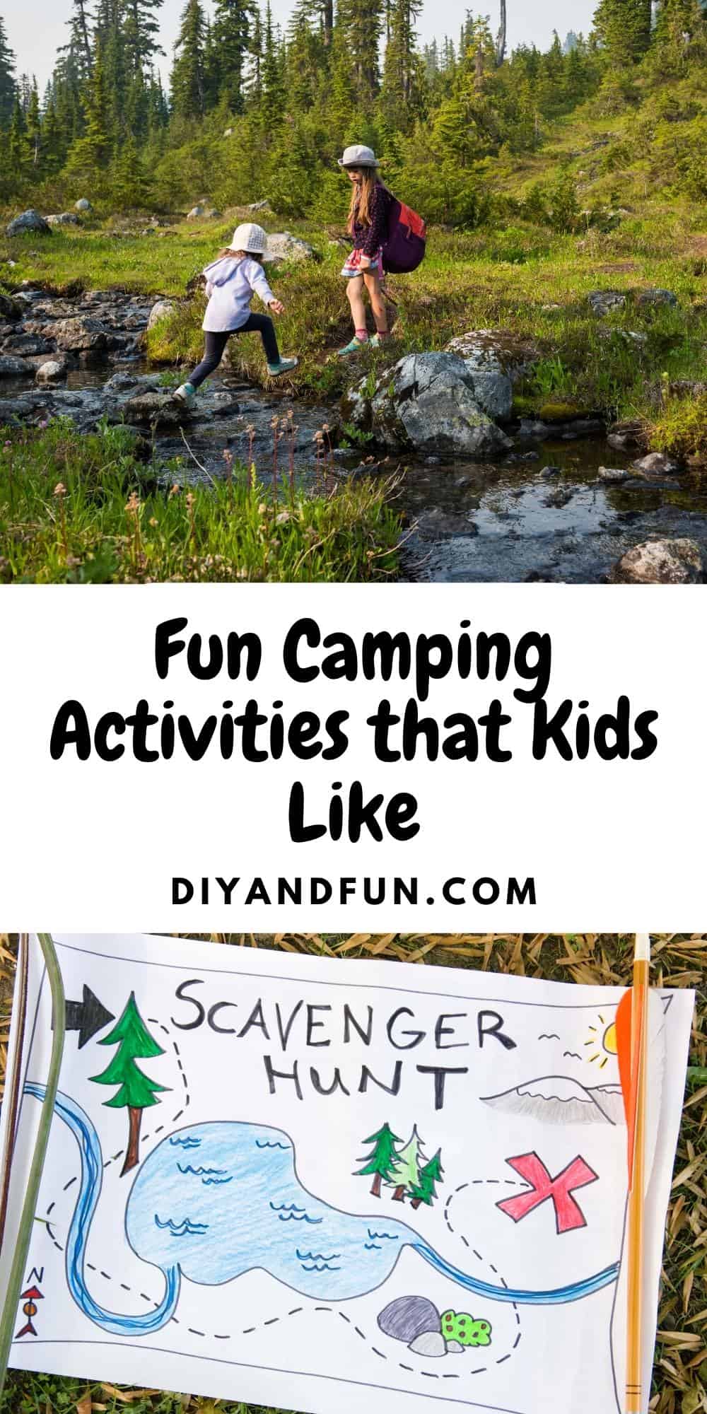 Fun Camping Activities that Kids Like, over 50 activities and tips for outdoor family fun. Includes free downloads!