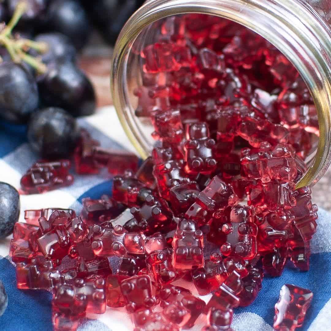How to Make Grape Juice Gummy Bears, a simple four ingredient recipe for making a healthier homemade snack.
