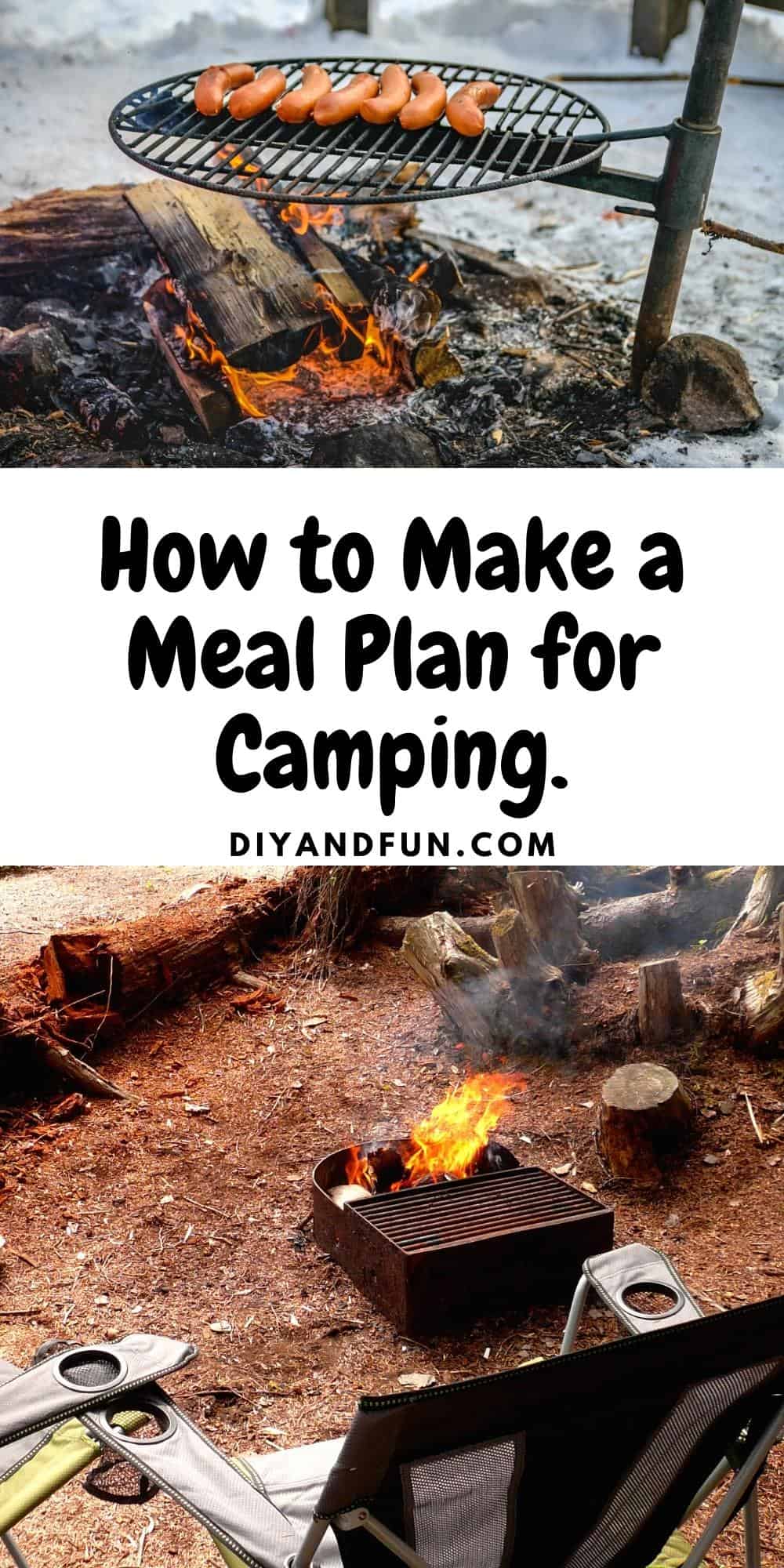 How to Make a Meal Plan for Camping, a simple guide for beginners for planning and packing food for a camping trip. Free Downloads.