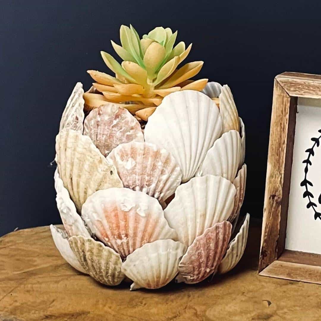 How to Decorate Pots with Seashells, a do it yourself craft project idea for personalizing a garden planter pot .