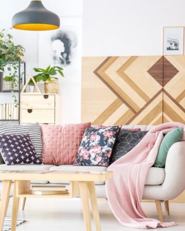 Sofa with pillows
