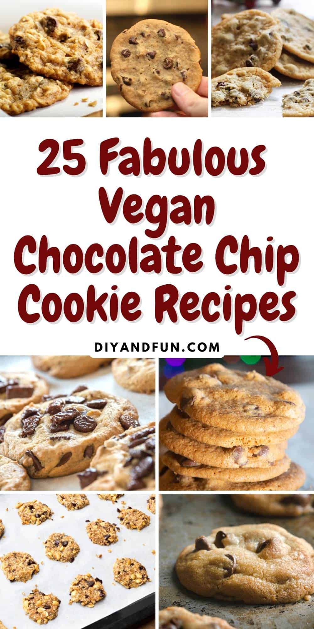 25 Vegan Chocolate Chip Cookie Recipes, included some of the best recipes such as gluten free, paleo, keto, and no added sugar.