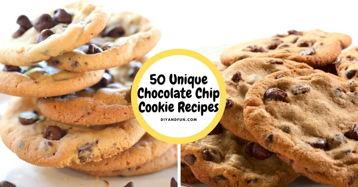 50 Unique Chocolate Chip Cookie Recipes, mouth watering ideas for tasty cookies including no added sugar, vegan, gluten free, and keto.