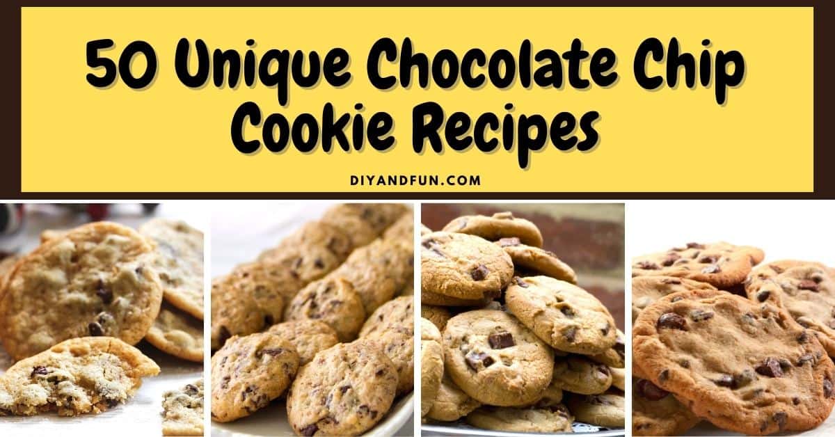50 Unique Chocolate Chip Cookie Recipes, mouth watering ideas for tasty cookies including no added sugar, vegan, gluten free, and keto.
