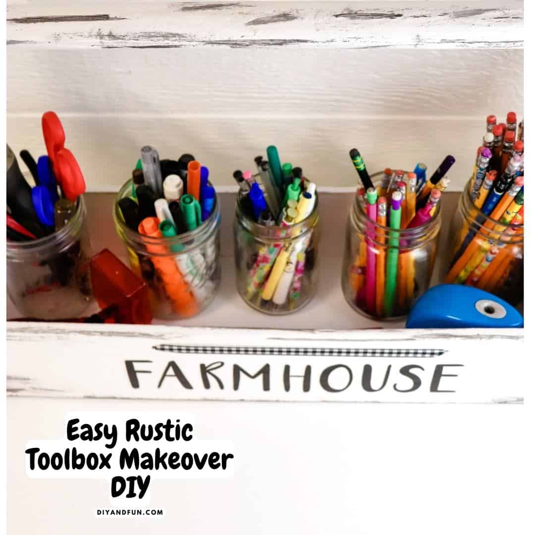 Thrift Store Toolbox Makeover DIY, a simple project for taking a wooden tool holder and turning it into something useful and attractive.