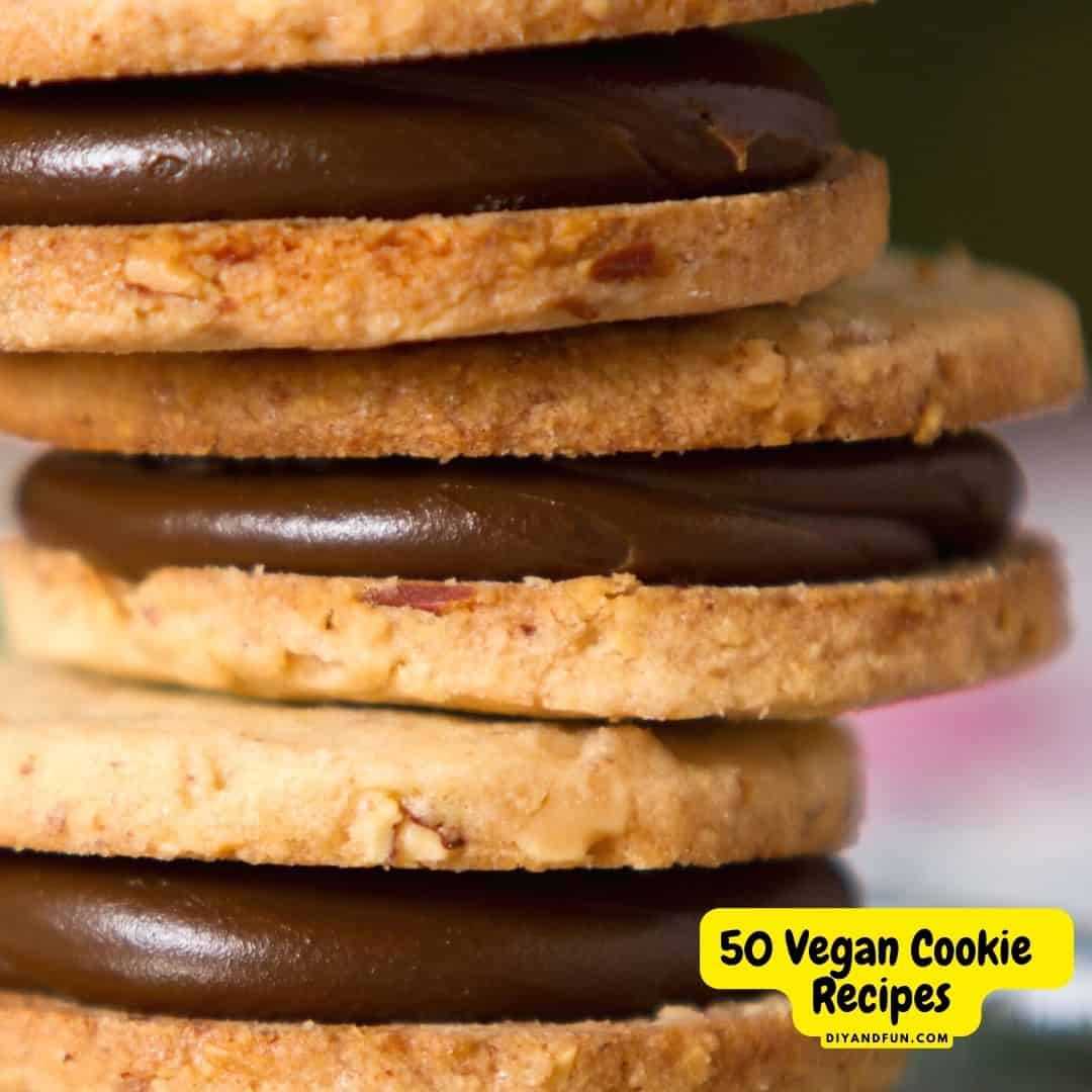 50 Delicious Vegan Cookie Recipes that are all delicious to eat! Includes gluten free, paleo, sugar free, keto, vegan recipes