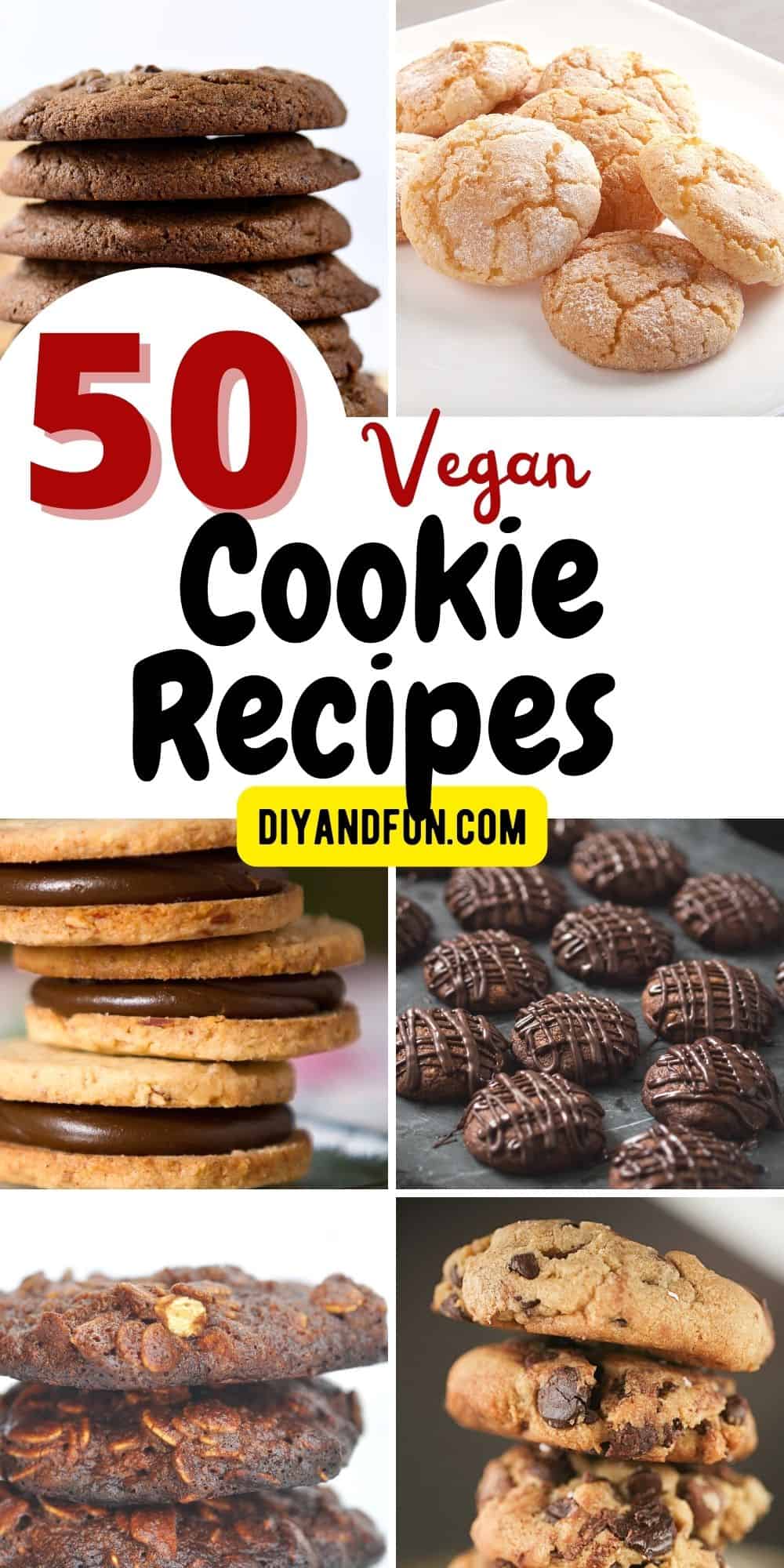 50 Delicious Vegan Cookie Recipes that are all delicious to eat! Includes gluten free, paleo, sugar free, keto, vegan recipes