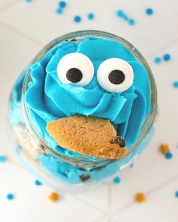 Cookie Monster Cake in a Jar