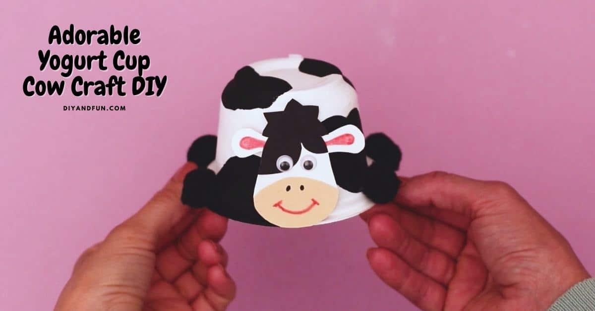 Adorable Yogurt Cup Cow Craft DIY, a simple project idea for turning a yogurt or similar cup into a cute cow.