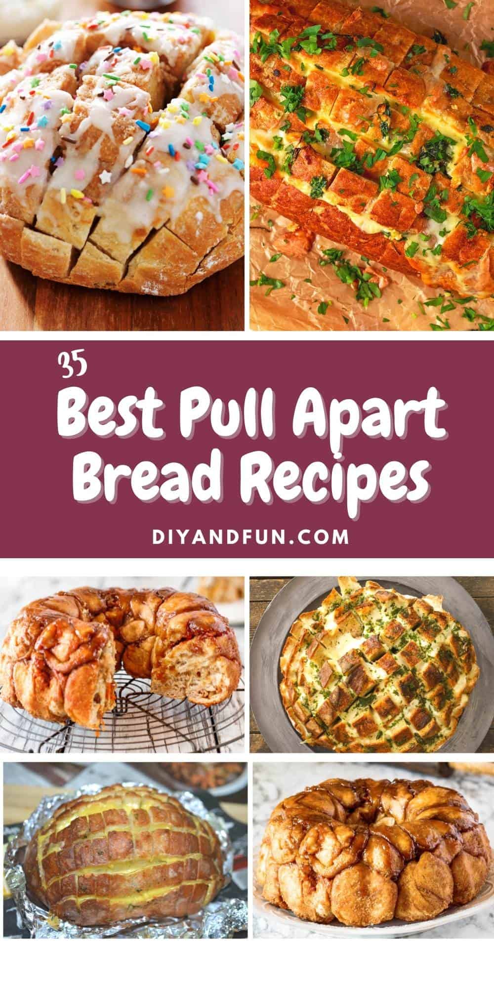 The Best Pull Apart Bread Recipes, 35 easy mouth watering appetizer and party recipes including dessert monkey breads.