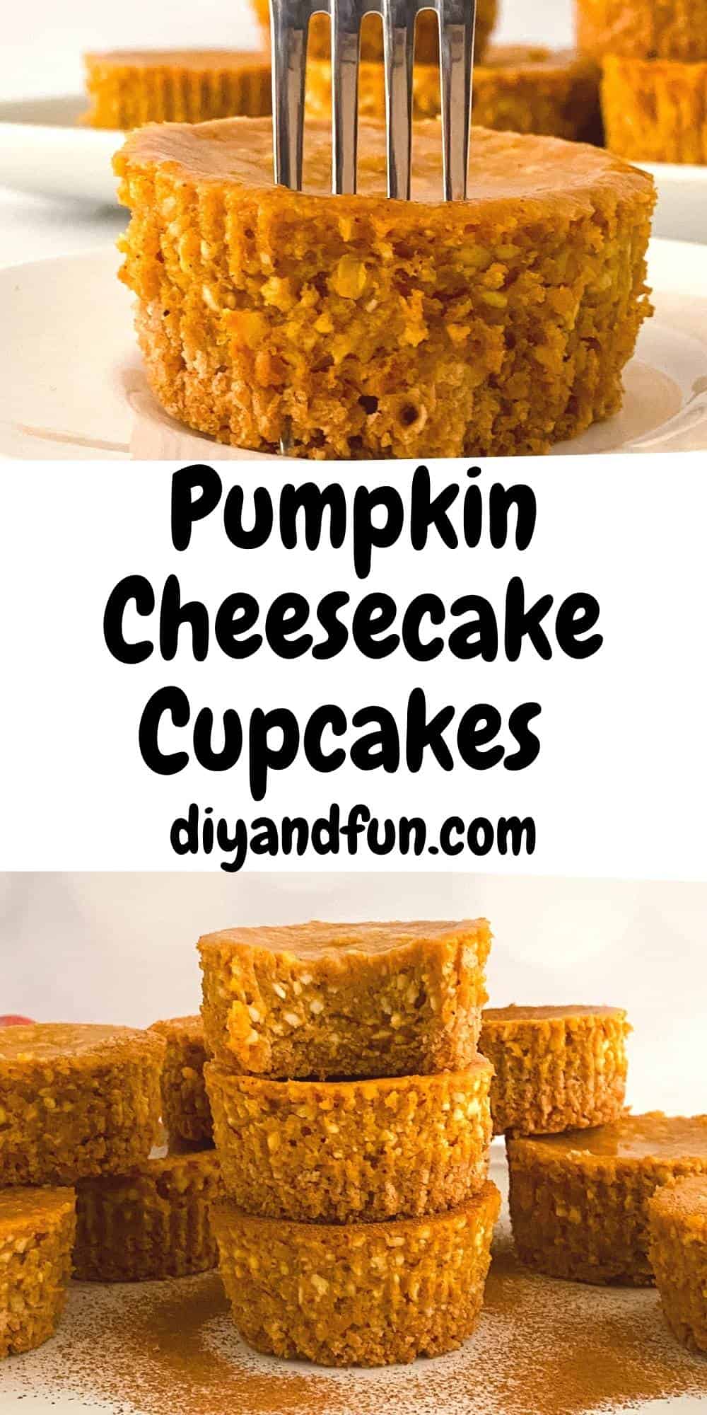 Pumpkin Cheesecake Cupcakes Recipe, a simple recipe for making delicious individual sized cupcake sized cheesecakes.