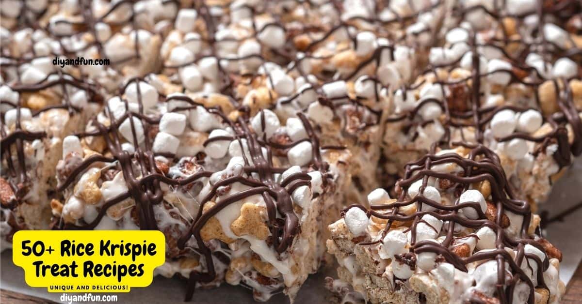 Over 50 Unique Rice Krispie Treat Recipes. A listing for yummy cereal treats including Classic, Holiday, Halloween, Vegan, Sugar Free.