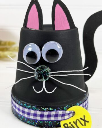 Black Cat Clay Pot Craft DIY