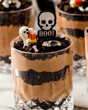 Chocolate Halloween Dirt Cups Dessert