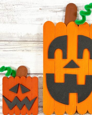 Halloween Jack O Lantern Popsicle Stick Craft