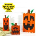 Halloween Jack O Lantern Popsicle Stick Craft