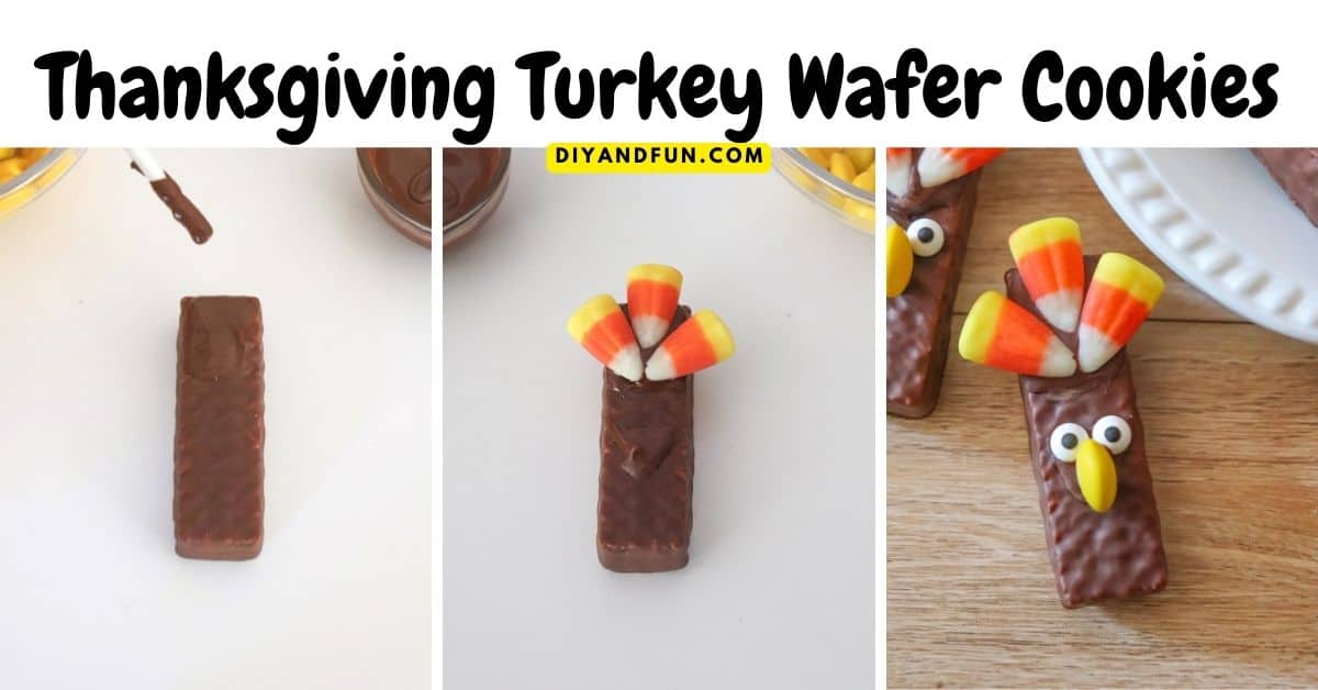 Thanksgiving Turkey Wafer Cookies, a simple and adorable idea for turning wafer cookies into edible turkeys for Thanksgiving.