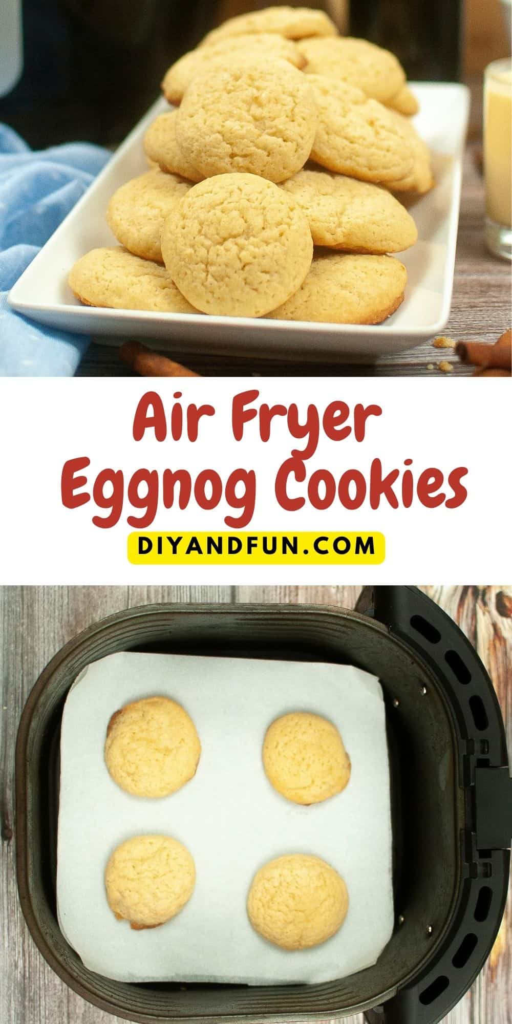 Air Fryer Eggnog Cookies, a simple and delicious holiday inspired dessert or snack recipe made with real eggnog.