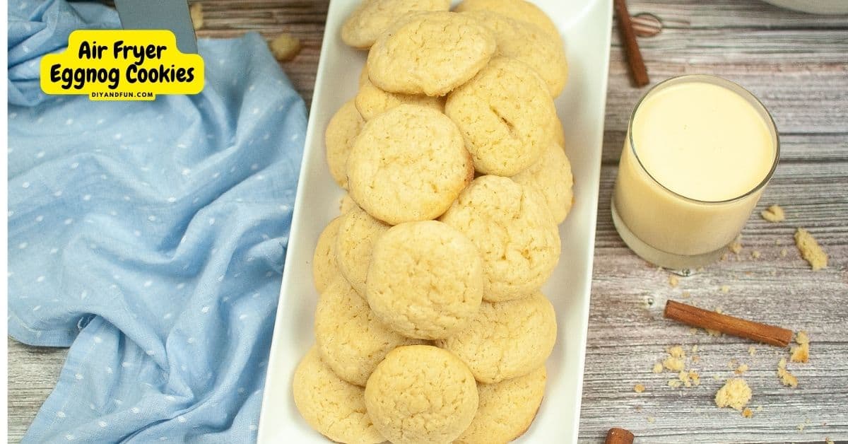 Air Fryer Eggnog Cookies, a simple and delicious holiday inspired dessert or snack recipe made with real eggnog.