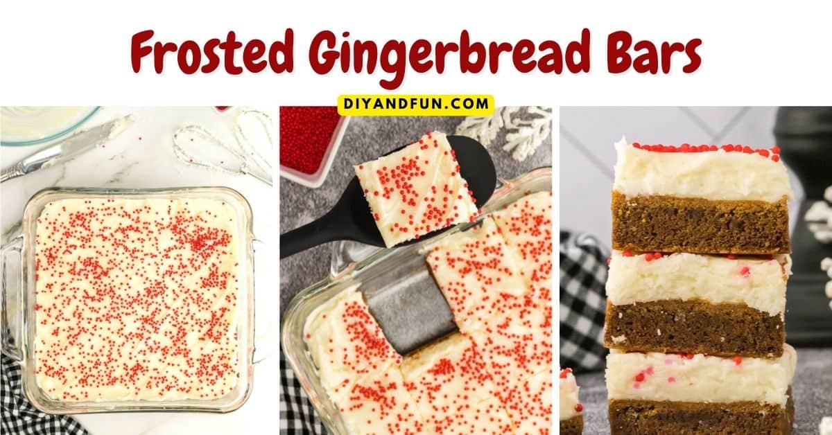 Gingerbread Cookie Bars with Cream Cheese Frosting, a tasty and easy Gingerbread Christmas dessert or snack recipe idea.