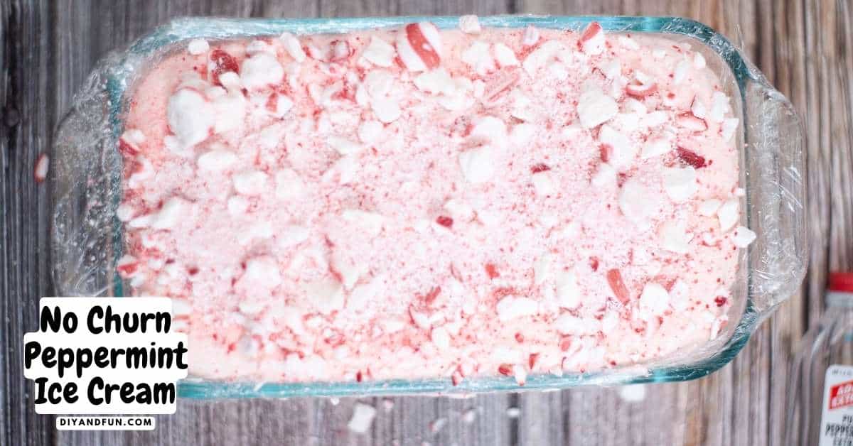 No Churn Peppermint Ice Cream, a simple six ingredient dessert or treat recipe that is especially perfect for the Holiday Christmas season.