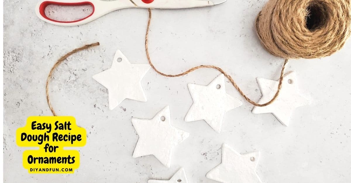 Easy Salt Dough Recipe for Ornaments, a simple three ingredient do it yourself Christmas craft idea. Suitable for Most Ages.