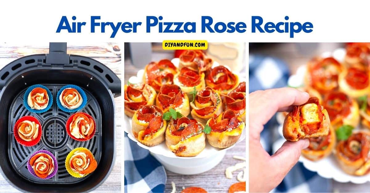 Air Fryer Pizza Rose Recipe, a simple and delicious recipe idea for turning pizza ingredients into edible flowers.