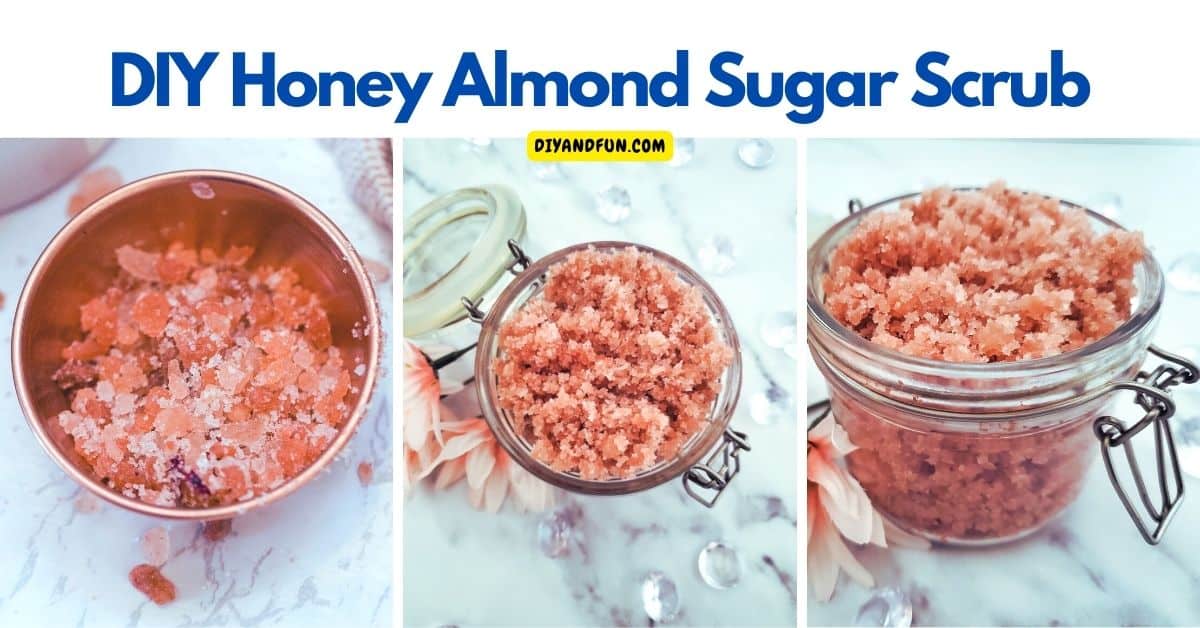 DIY Honey Almond Sugar Scrub, a simple beauty recipe for a body skin scrub that exfoliates and and helps to soothe the skin.